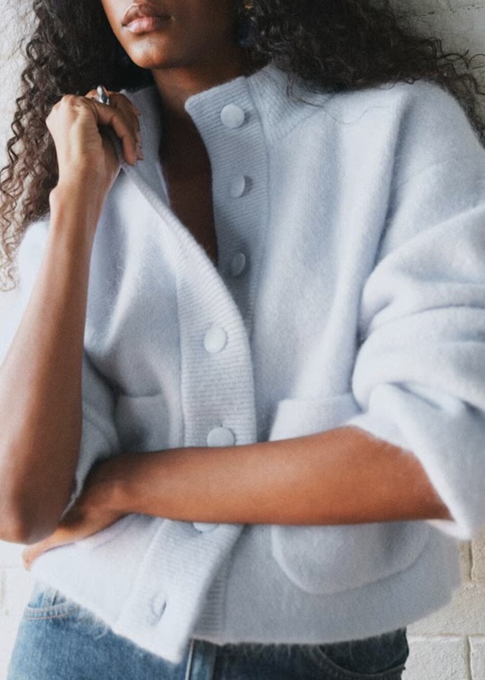 Sezane Thais Jacket in light blue Small